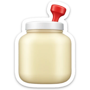 Mayonnaise bottle with red lid  sticker