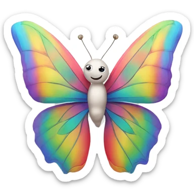 Mariposa volando sobre un arcoiris sticker