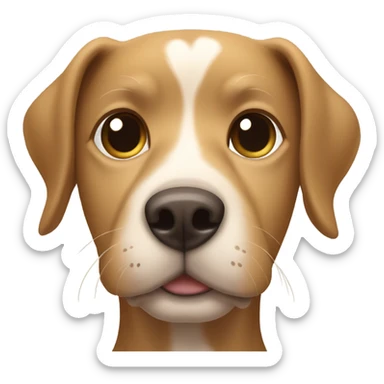 light brown dog with a white heart between eyes  sticker