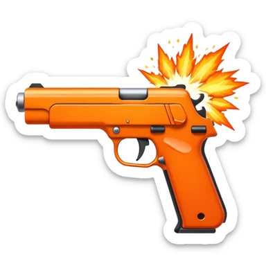 pistol fire sticker