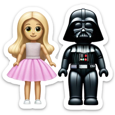 Darth Vader and Barbie’s expensive but very dusty old disturbing disgusting ghostly very haunted horror dream glamper sticker