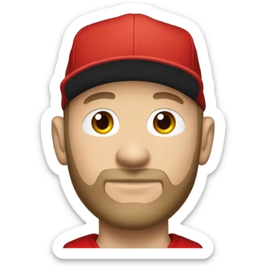 Fred durst in red from 1999 with a red backwards newera fitted sticker