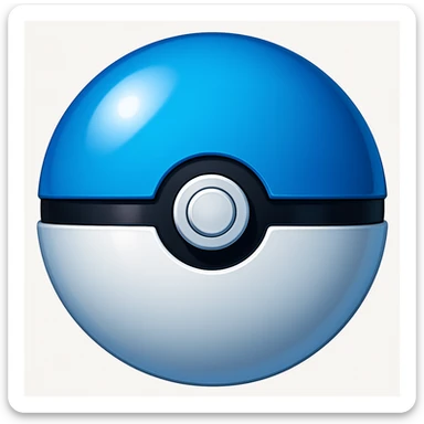 blue pokeball emoji with a black stripe and highlights like in the second reference image. Make the blue more vibrant. sticker