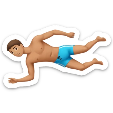 Man laying on his stomach and kicking his feet  sticker