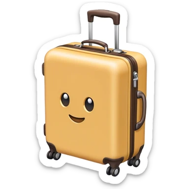 a cute luggage with a tracker sticker