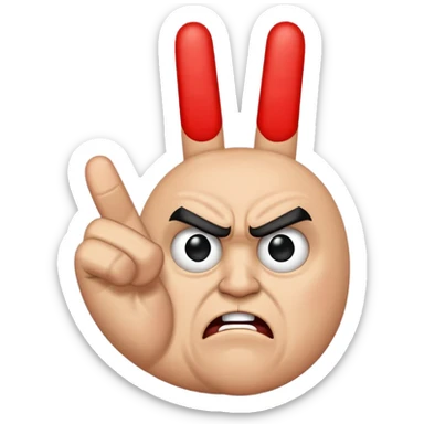 Angry middle finger sticker