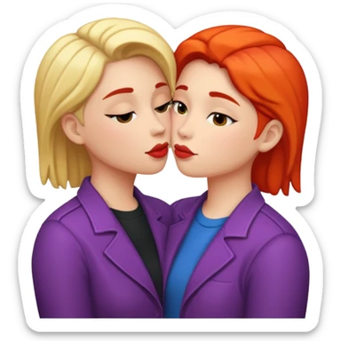 Lesbian kiss sticker