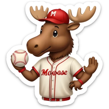 Moose Baseball player sticker