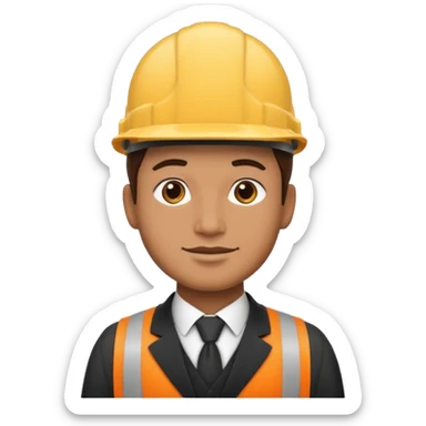 Butler with a hard hat on sticker