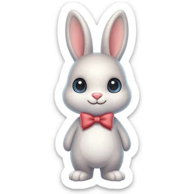 Зайчик с бантиком стоит sticker