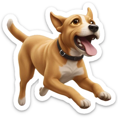 Dog flying into the sky  sticker