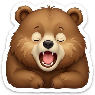 Sleepy bear yawning sticker