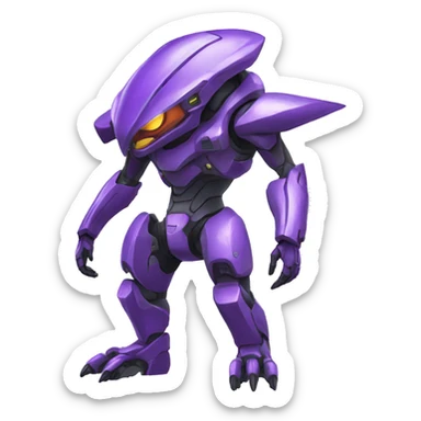 a Genesect-Raptor-Fakémon—hybrid with a futuristic visor-helmet full body sticker