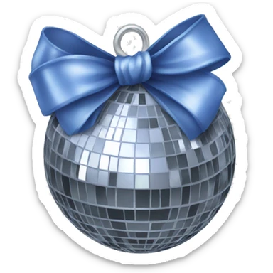 Disco ball with bow sticker