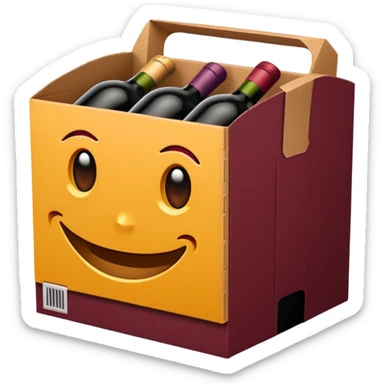 aesthetic emoji of an Amazon prime box. The box is wine color sticker