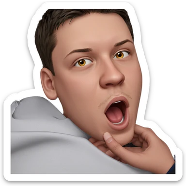 boy with open mouth gaze sticker
