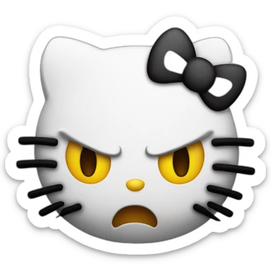 Hello kitty face ANGRY sticker