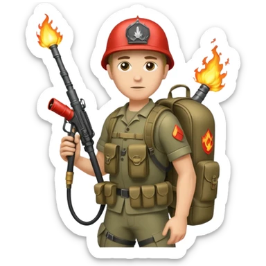 flame thrower world war 2 sticker