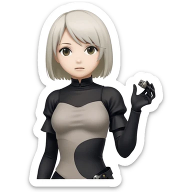 2b from nier automana cover her ass sticker