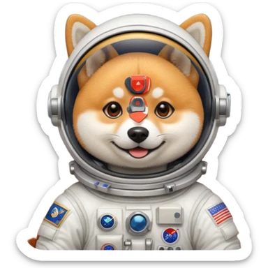 shiba dog astronaut sticker