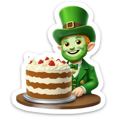 Leprechaun eating a trifle ￼￼ sticker