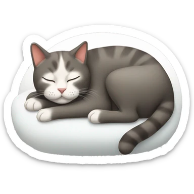 Sleeping cat wich has three colours sticker