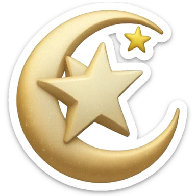crescent moon and star sticker