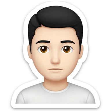 Tyler Jacob White Shirt Black Hair sticker