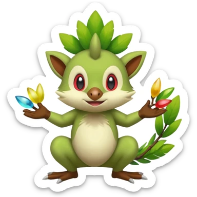  Fey Toony Axew-Grookey-Amaura--Shaymin-fusion-hybrid sticker