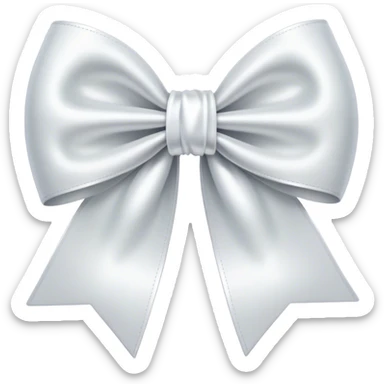 white satin bow sticker