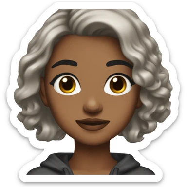 Boujee girl with black hair and brown eyes  sticker