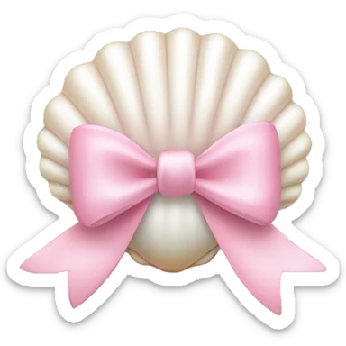 Pearl shell and light pink bow sticker