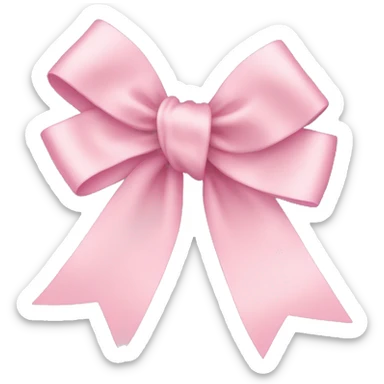 light pink ribbon bow sticker