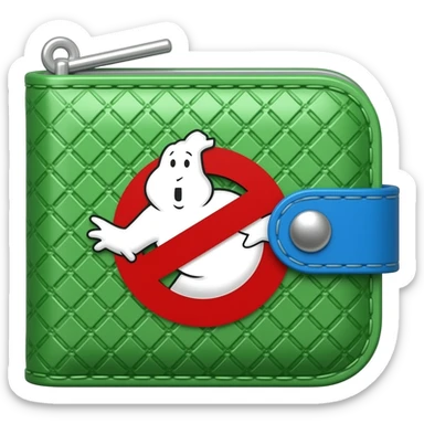 Ghostbusters Man's wallet in green and blue sticker