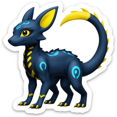 Salandit-Umbreon-Fakémon-hybrid-creature (full body)  sticker