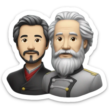 lihongzhi and karlmarx Hook-and-shoulder sticker