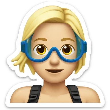 Blond Girl snorkelling 🤿  sticker