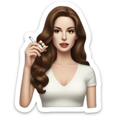Lana del rey with a pack of cigarettes sticker