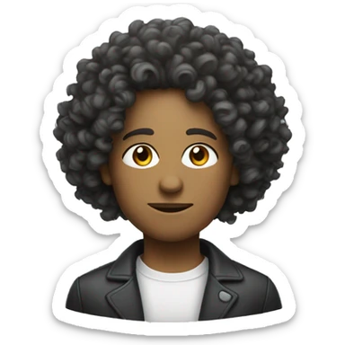 founder curly hair wit robots sticker