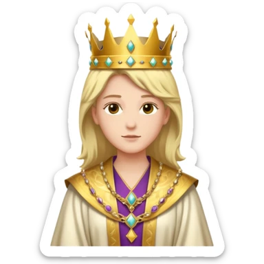 a nonbinary royal figure with a majestic robe and crown sticker