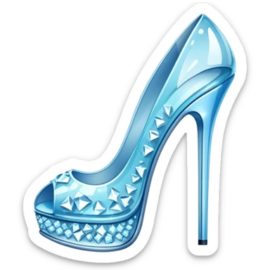 Heels glass sparkle crystal light blue  sticker