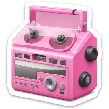 pink tape recorder sticker