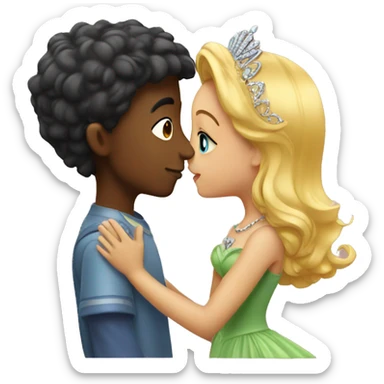 Boy kissing princess hand sticker