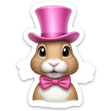 Bunny with pink top hat sticker