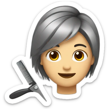 hairdresser cutting hair sticker