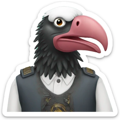 a vulture with kan ye sticker