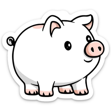 white piggy bank sticker