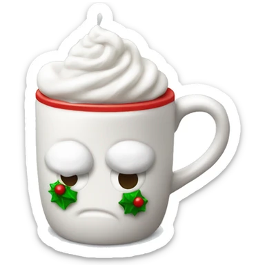 Christmas mug with whip cream sticker