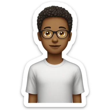 a smart boy with round glasses with t-shirt design prince in calibri sticker