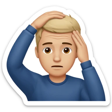 Make me an emoji with a guy scratching his forehead dramatically  sticker